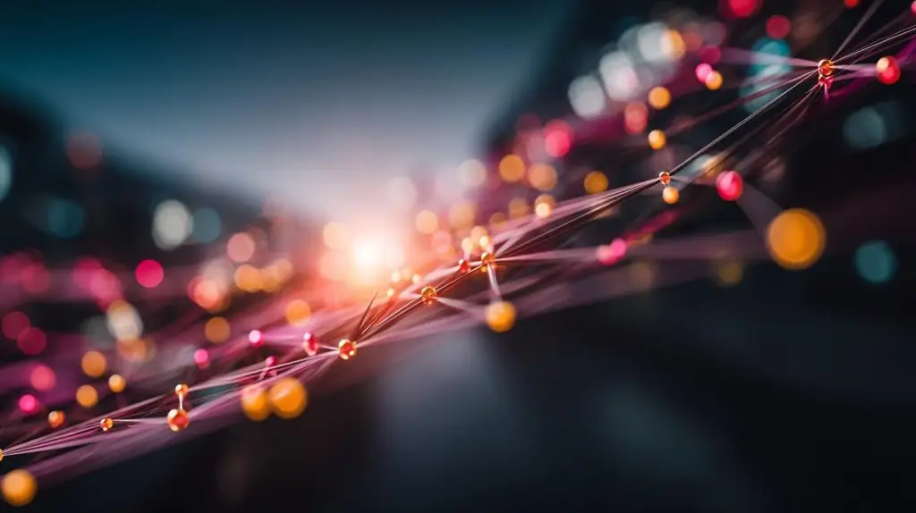 Abstraktes Netzwerk symbolisiert Entitäten-Mapping einer Content-Gap-Analyse