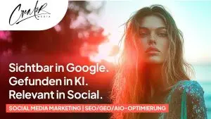 Blonde Frau auf einem Flyer mit Social Media Marketing Preisen 2026 Pakete von CremerMedia