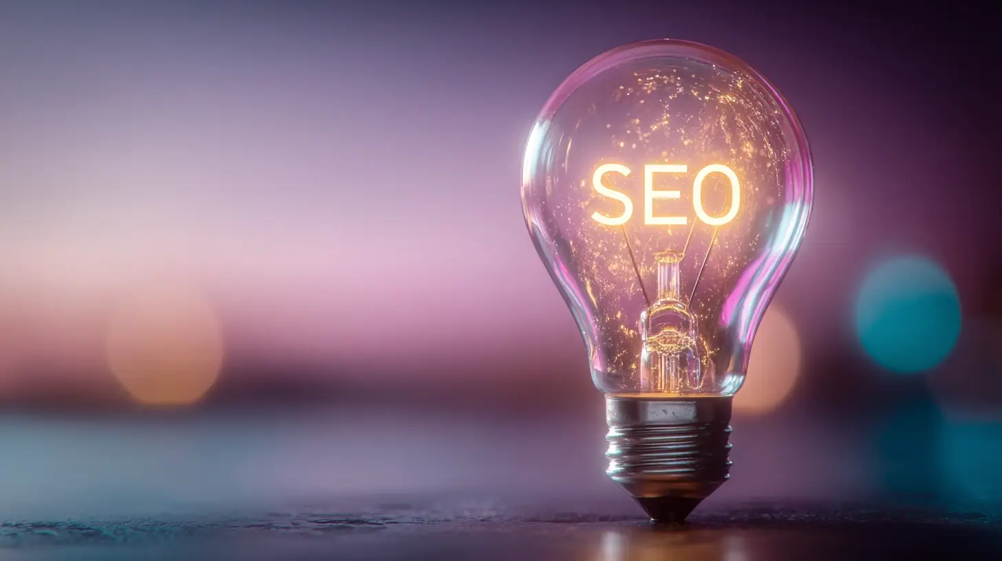 Leuchtende Glühbirne als Symbol für SEO und Sichtbarkeit im Webdesign