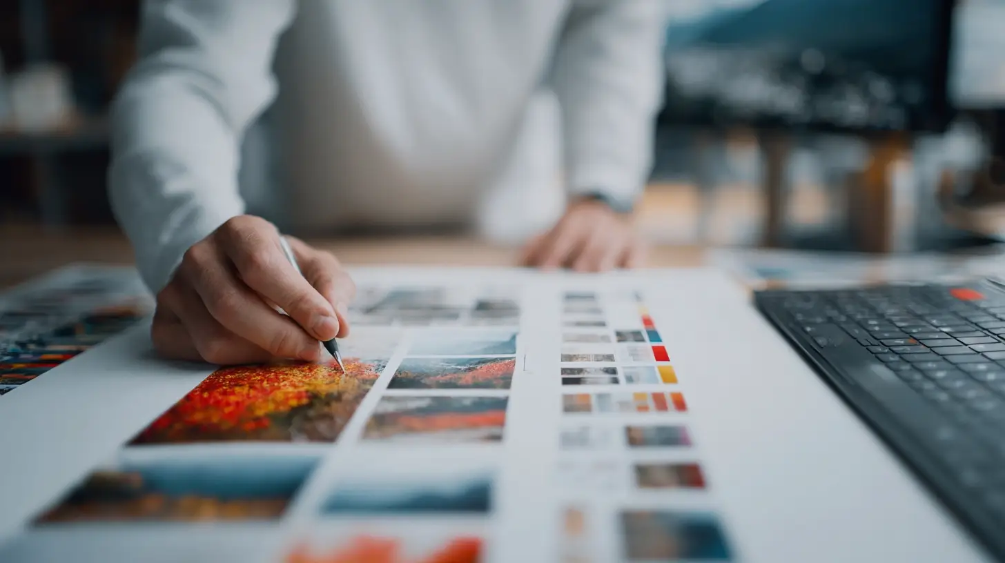 Hand entwickelt Layout und Bildkonzept für professionelles Webdesign