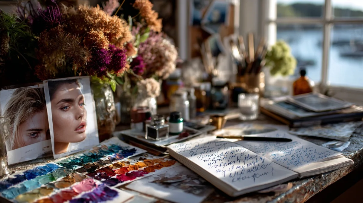 Midjourney V8 Prompt-Aufbau – Schreibtisch-Setup für strukturierte KI-Bildgenerierung