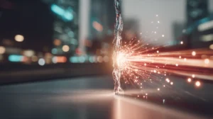 Claude Mythos KI-Modell von Anthropic abstrakte Visualisierung leuchtender Datenpartikel