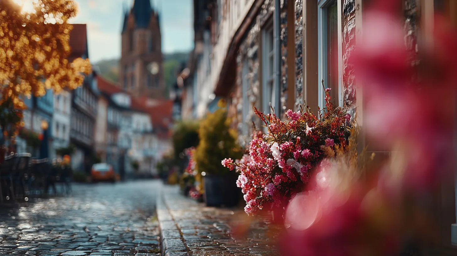 Historische Lennestaedter Innenstadt mit Fachwerk und Kirchturm als Sinnbild fuer traditionsreiche Unternehmen mit lokaler Verankerung